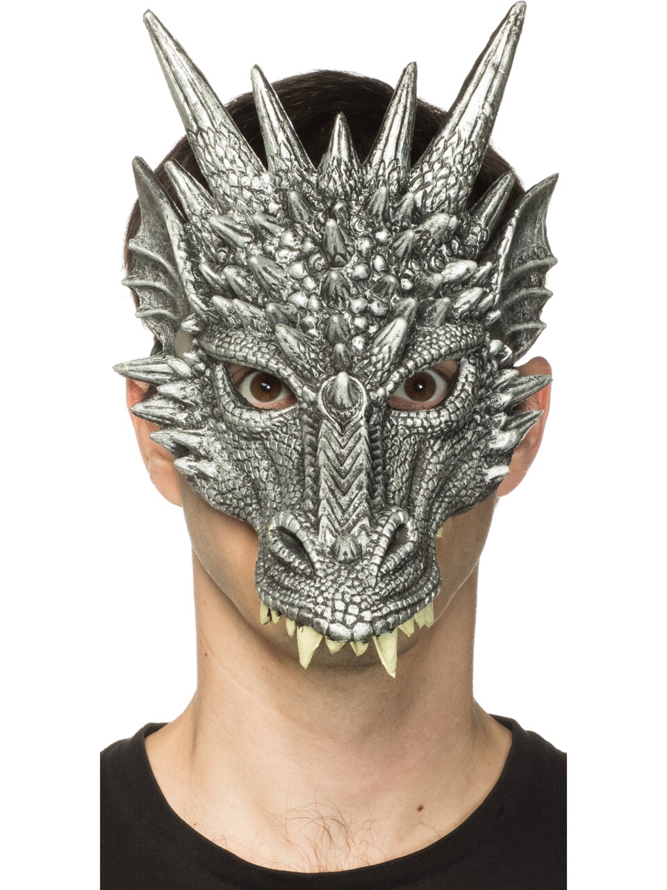 Supersoft Mythical Sentinel Silver Dragon Mask Costume Accessory